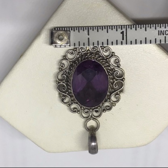 9.5 Carat Amethyst in Filigree Sterling Pendant - Picture 5 of 6
